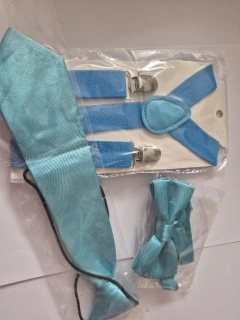 Kšandy šle + motýlek + kravata DĚTSKÉ 2,5cm široké set = 3ks